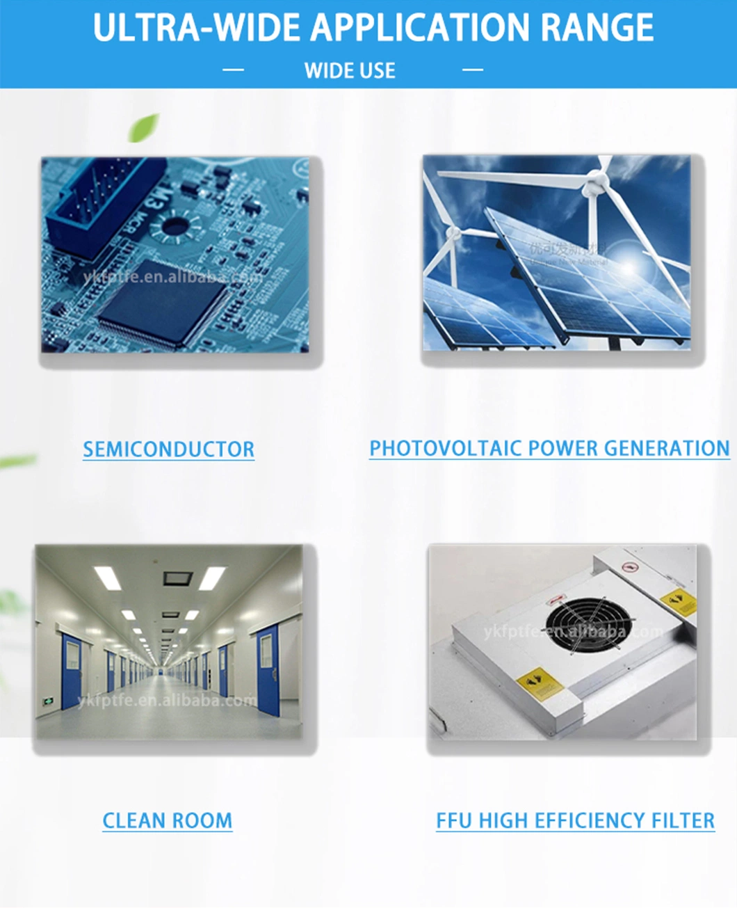 UNM ePTFE FFU Media Clean Room H14 PTFE High Efficiency Filtration Material