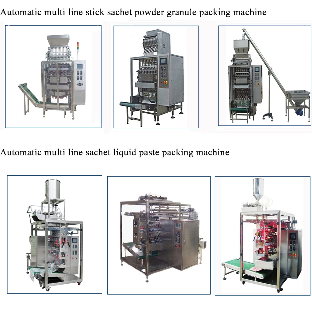 Automatic Coffee Powder, Sugar Multi Lanes Stick Granule Sachet Bag Pouch Pack Packing Machine